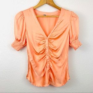 Young Fabulous & Broke Rouched Short Sleeve Blouse
